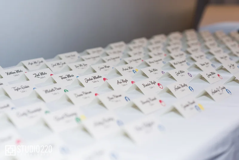 Placecards with menu selections