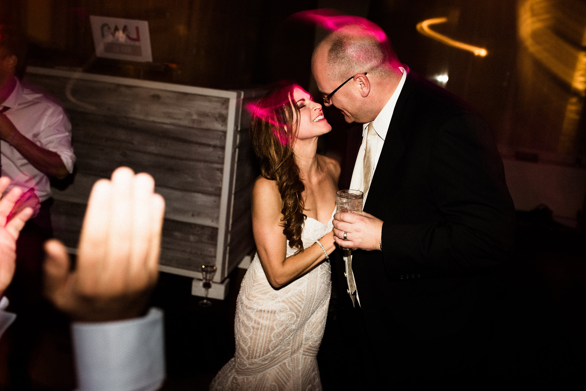 bride and groom at their wedding party