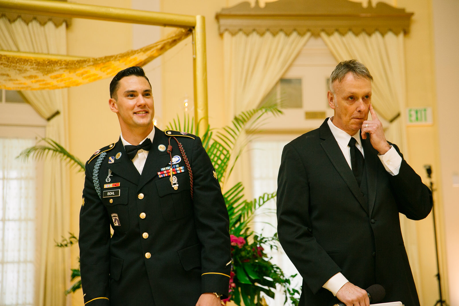 groom waiting for the bride at the ceremony
