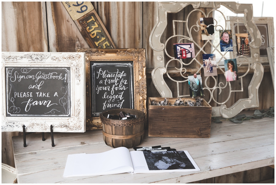  guest book table with photos 