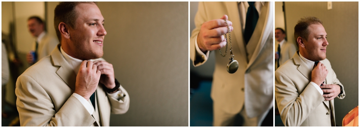 Groom getting prepped for his wedding