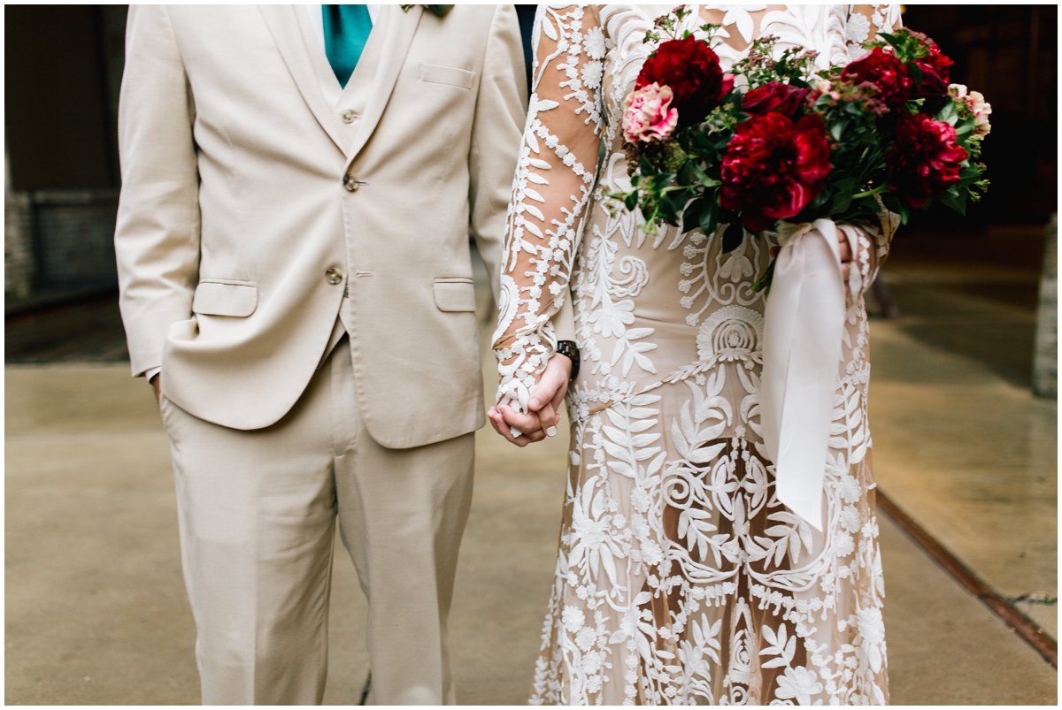 Bride and groom’s wedding attire