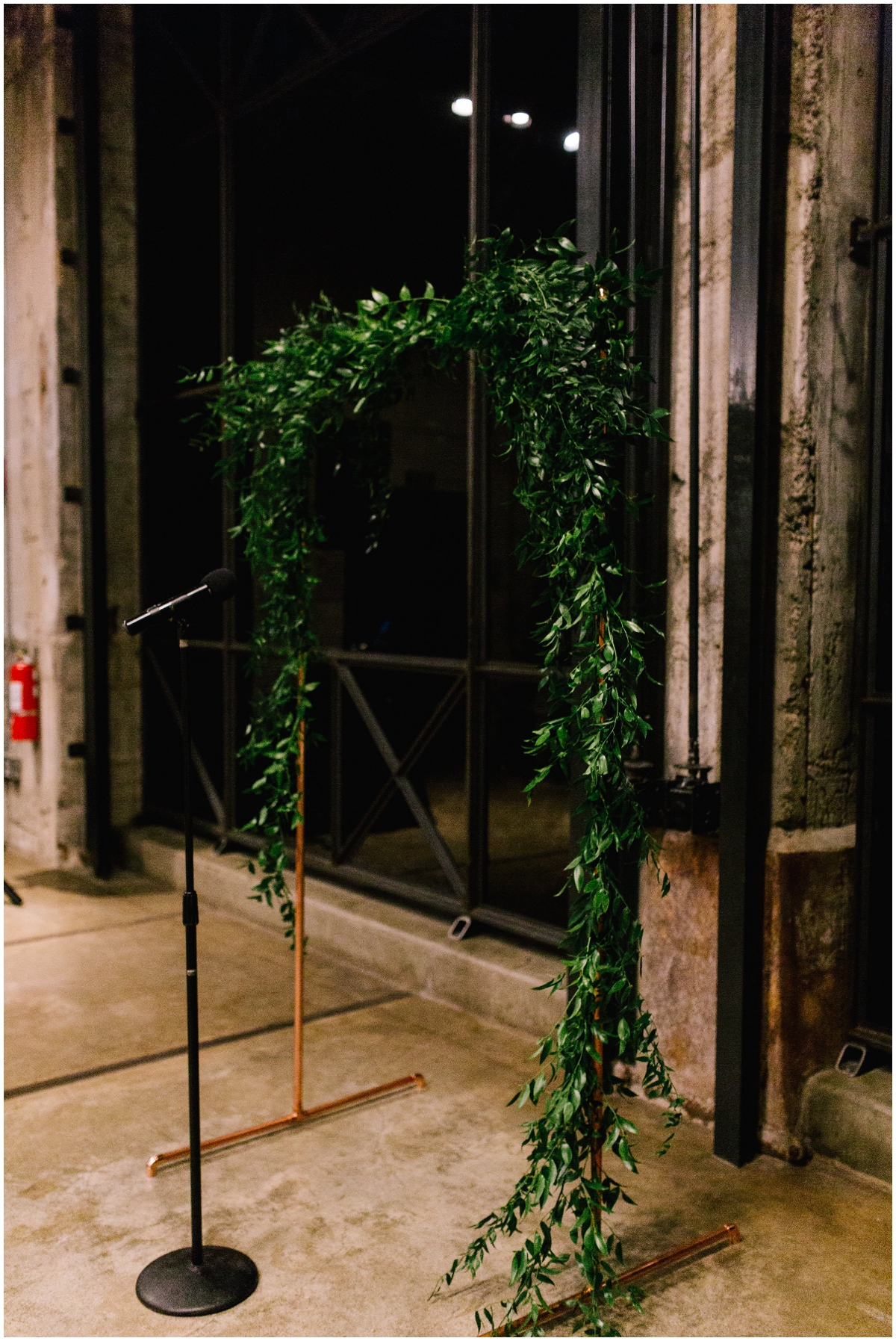  Garland draped ceremony arch, Mill City Museum wedding planned by MN Wedding Planner, Rosetree Weddings &amp; Events  