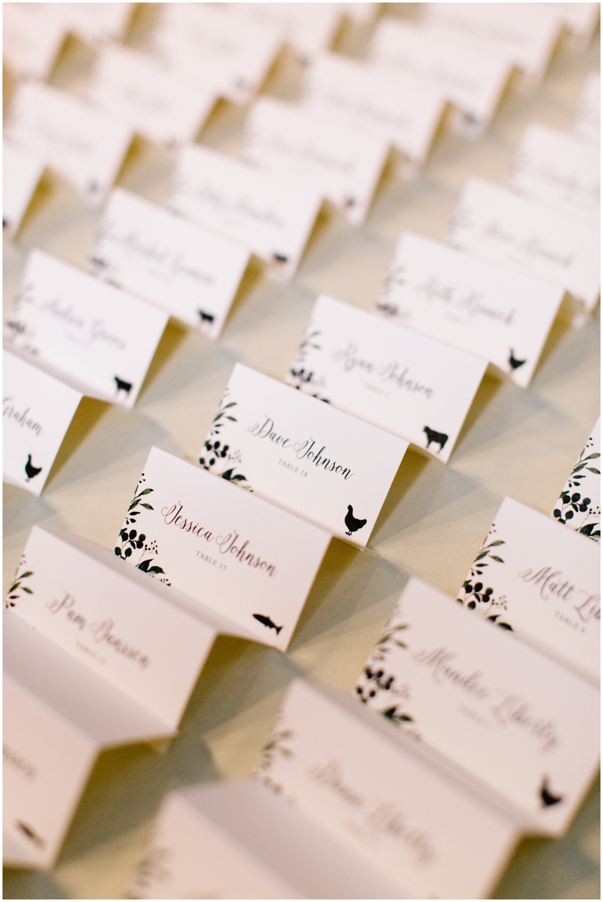 Greenery boho themed wedding name tags 