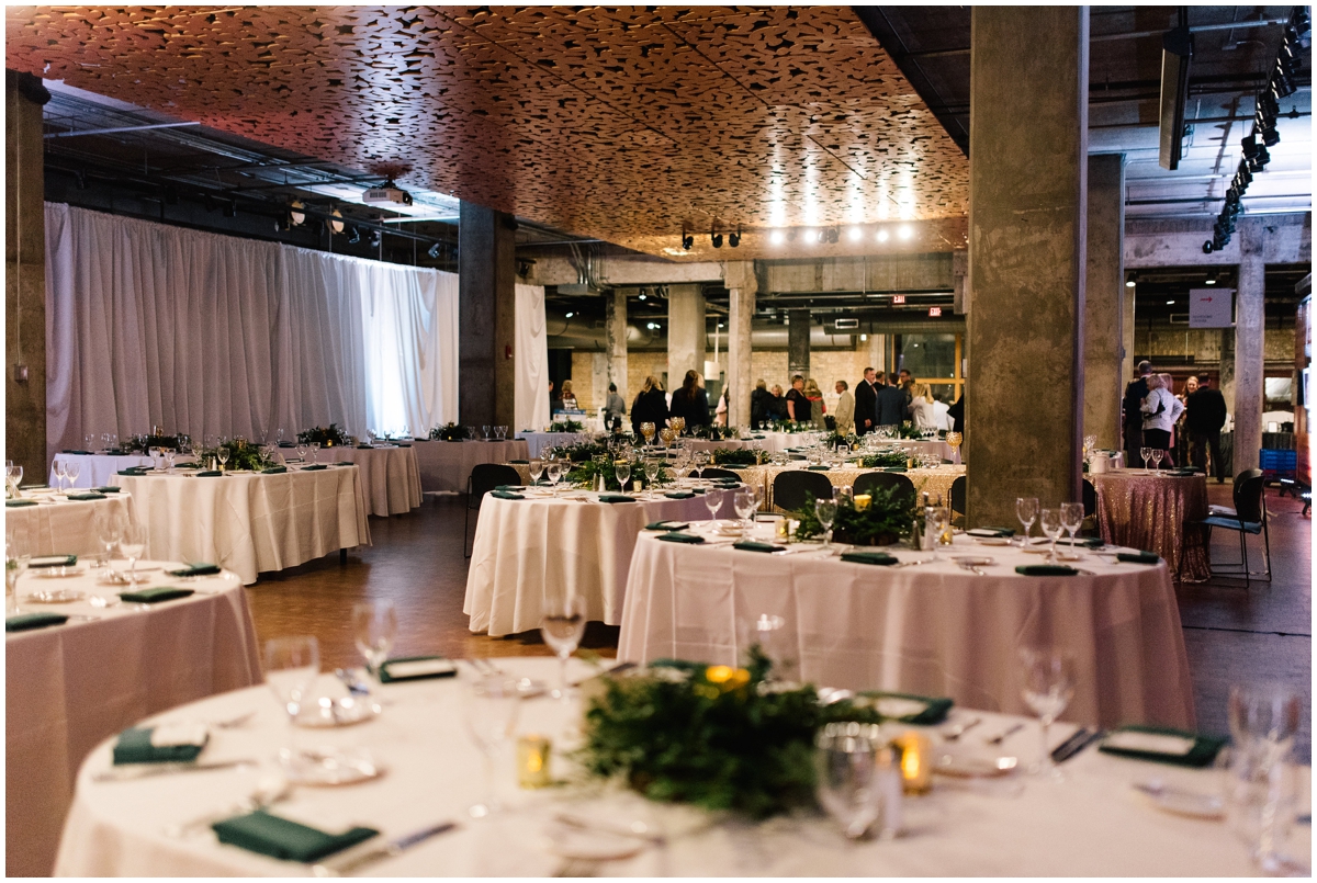 Greenery boho themed wedding at the Mill City Museum