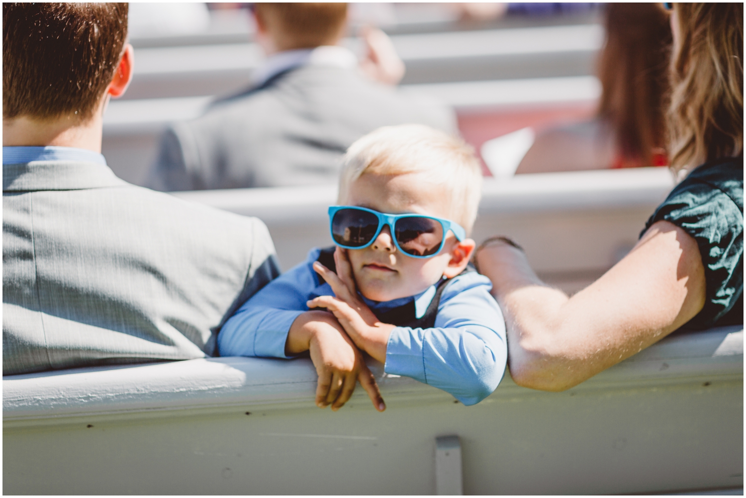 kid at an outdoor wedding ceremony