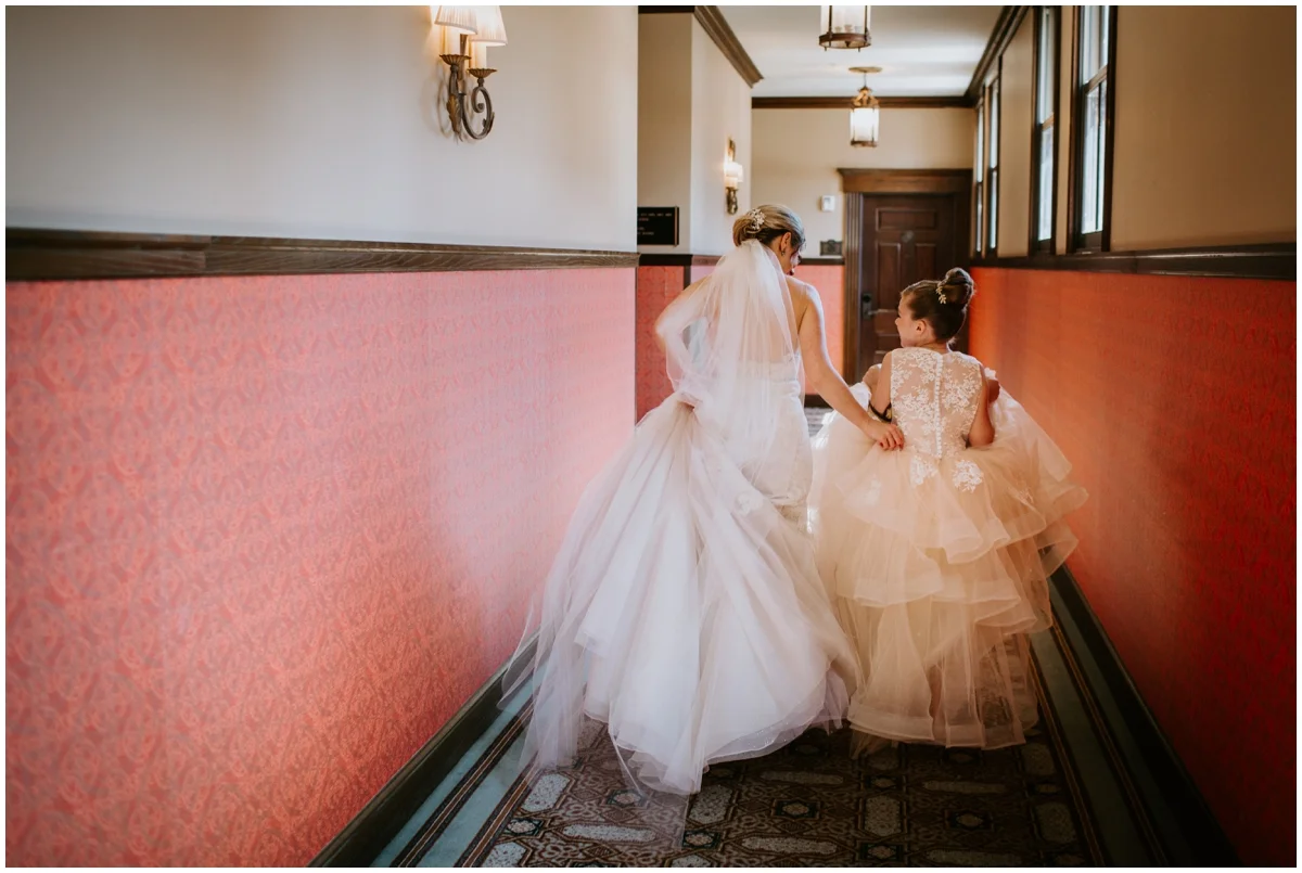 bridal wedding gown and veil