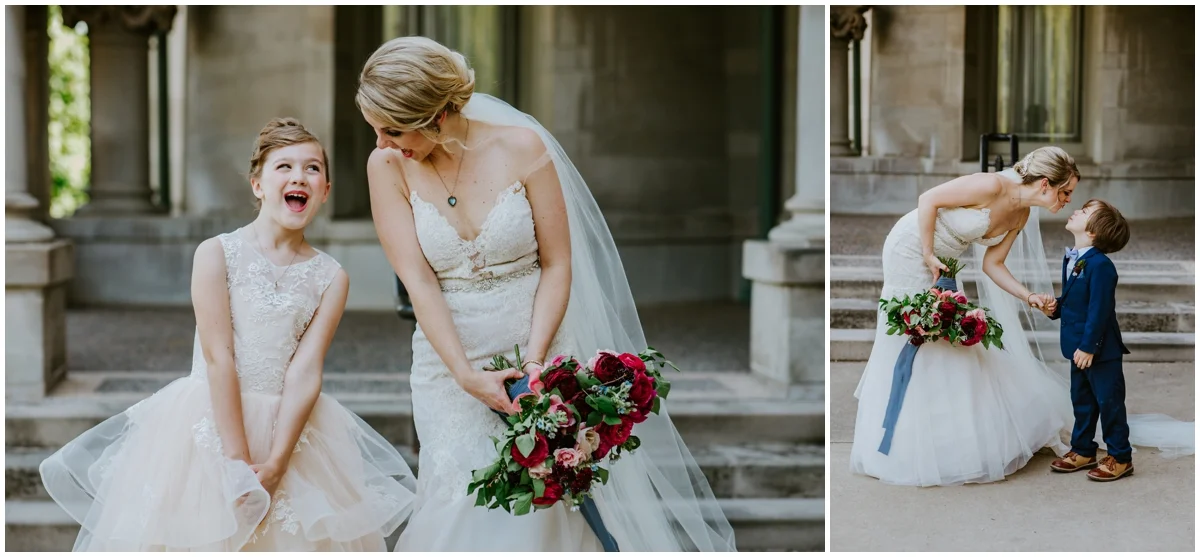 bride and the flower girl