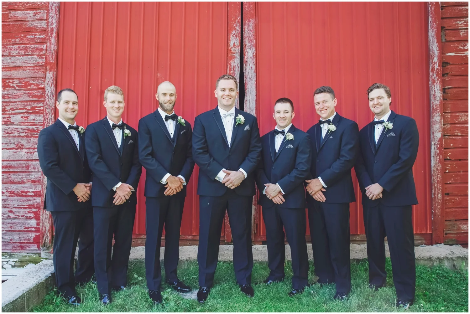 Groom and Groomsmen before Wisconsin wedding
