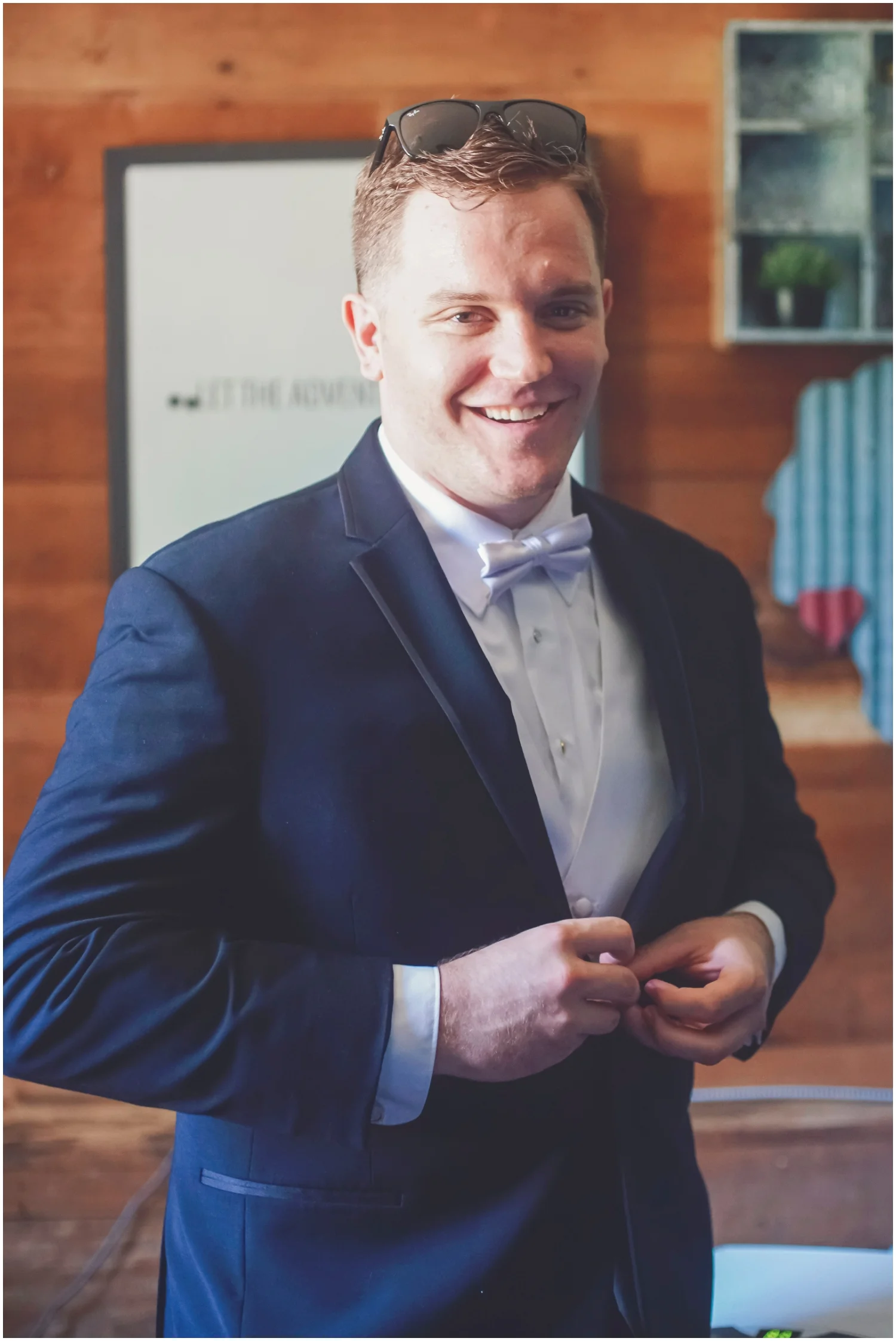 Groom getting ready