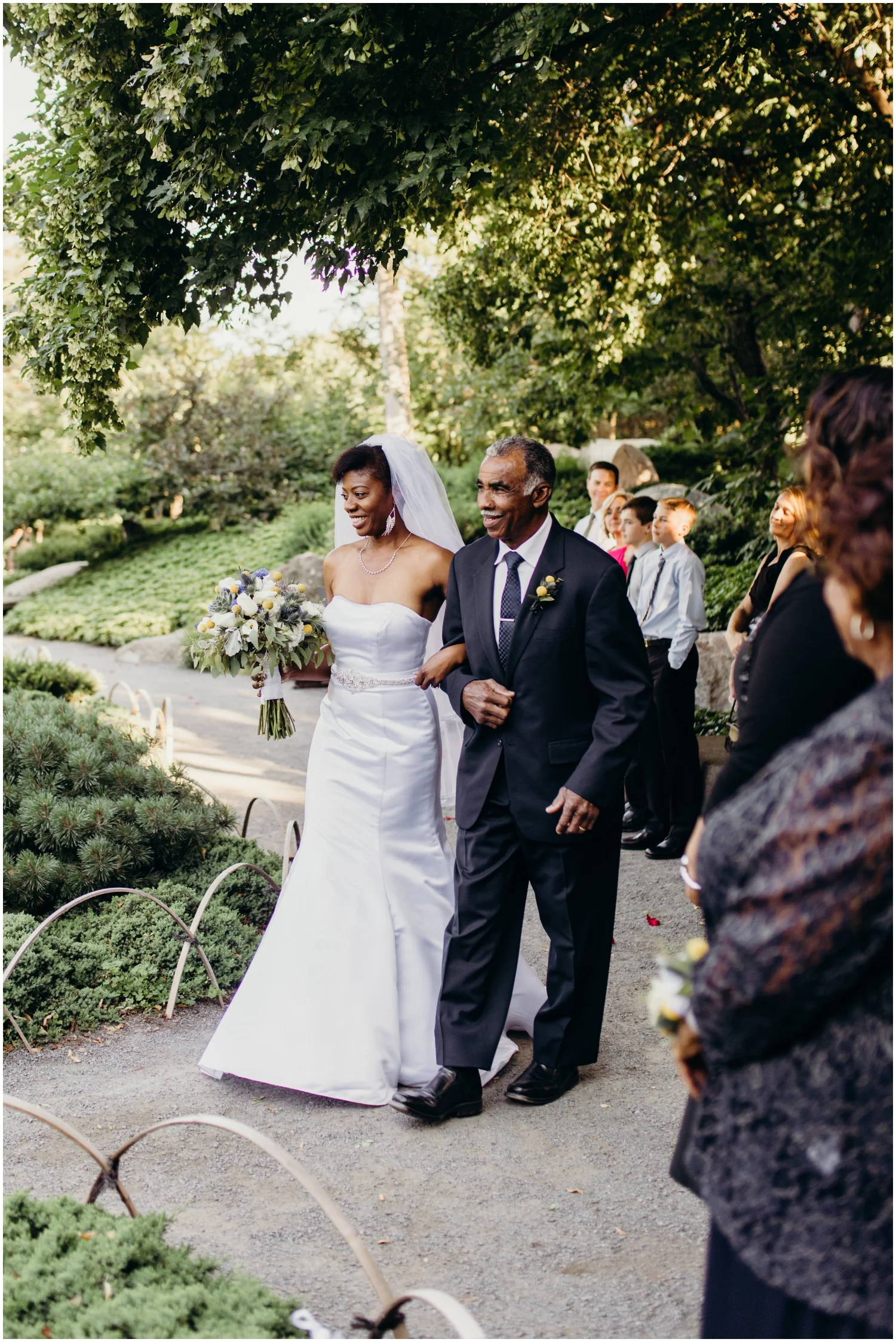 Bride walking down the aisle