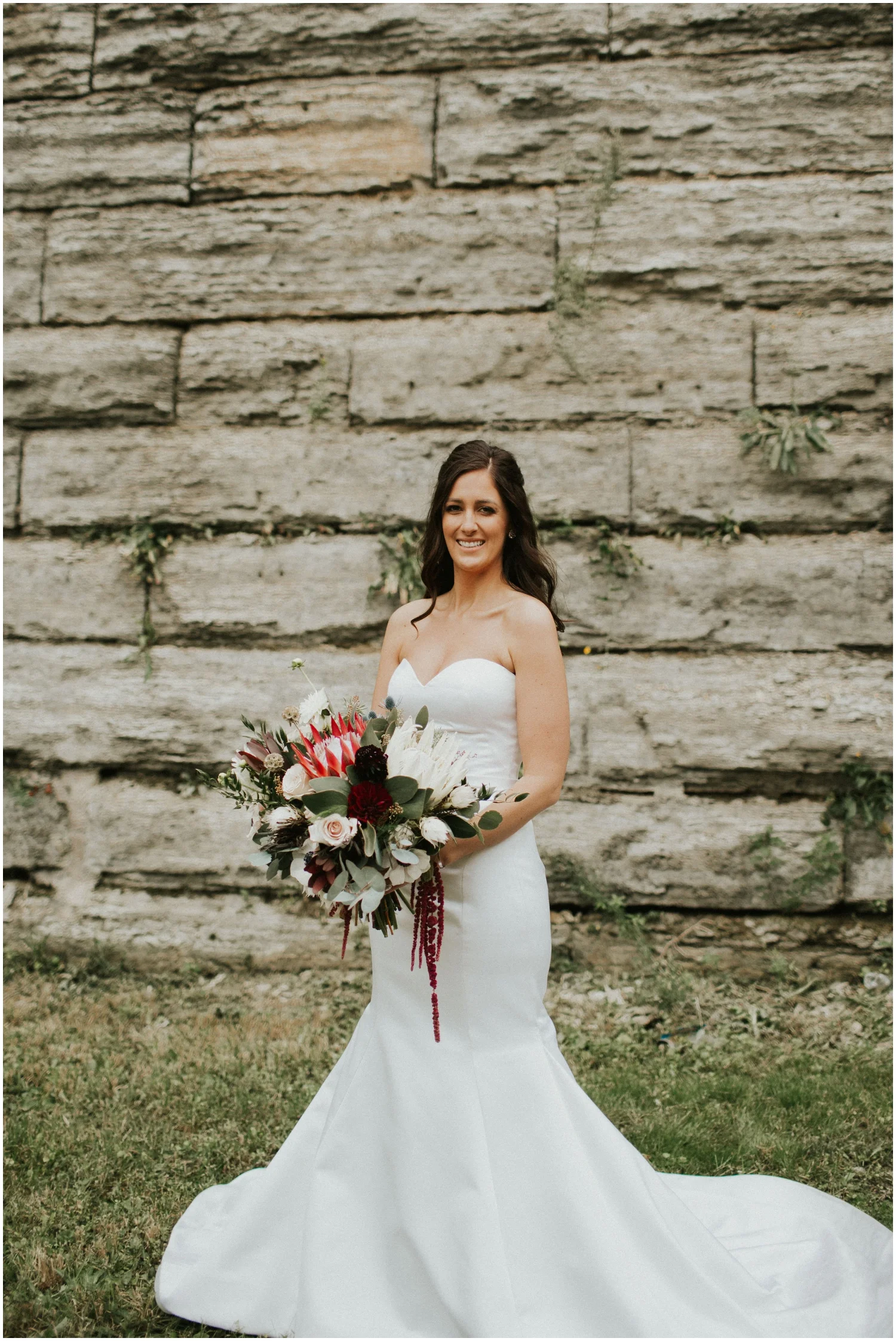 Bride holding her bridal bouquet