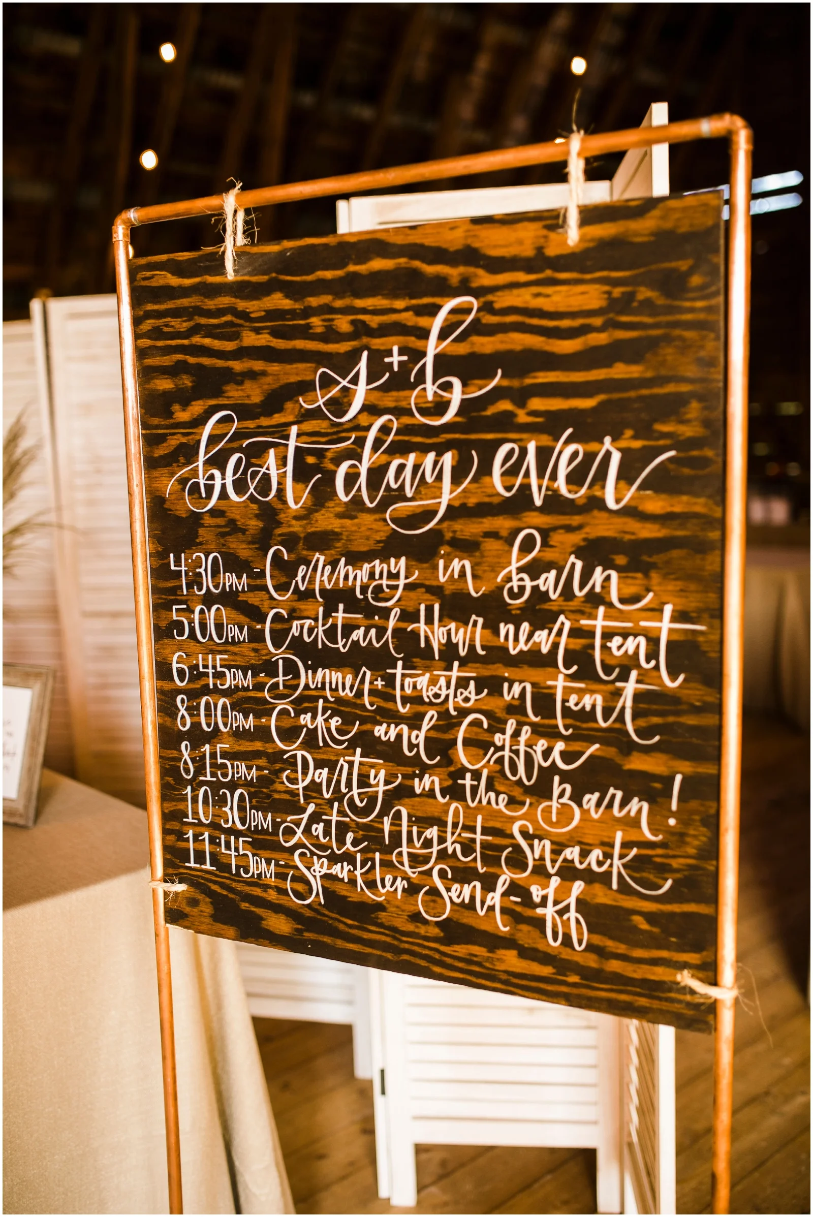 wedding schedule sign