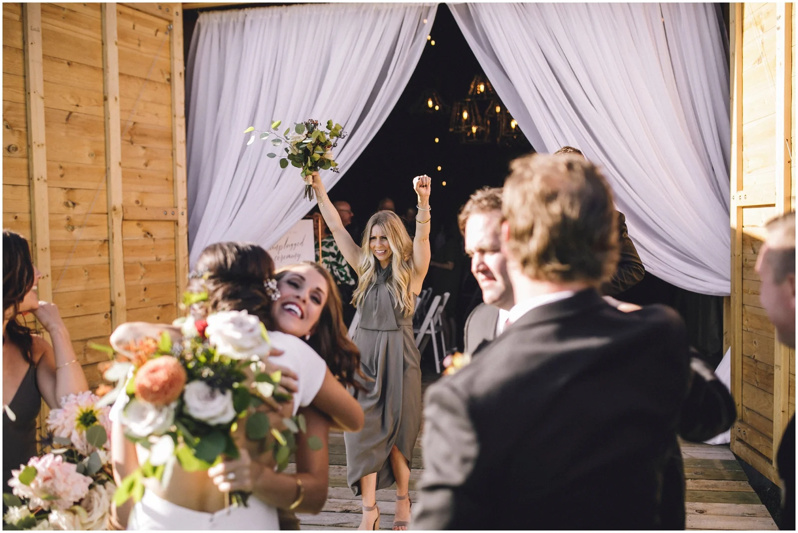 Bride and her bridesmaids