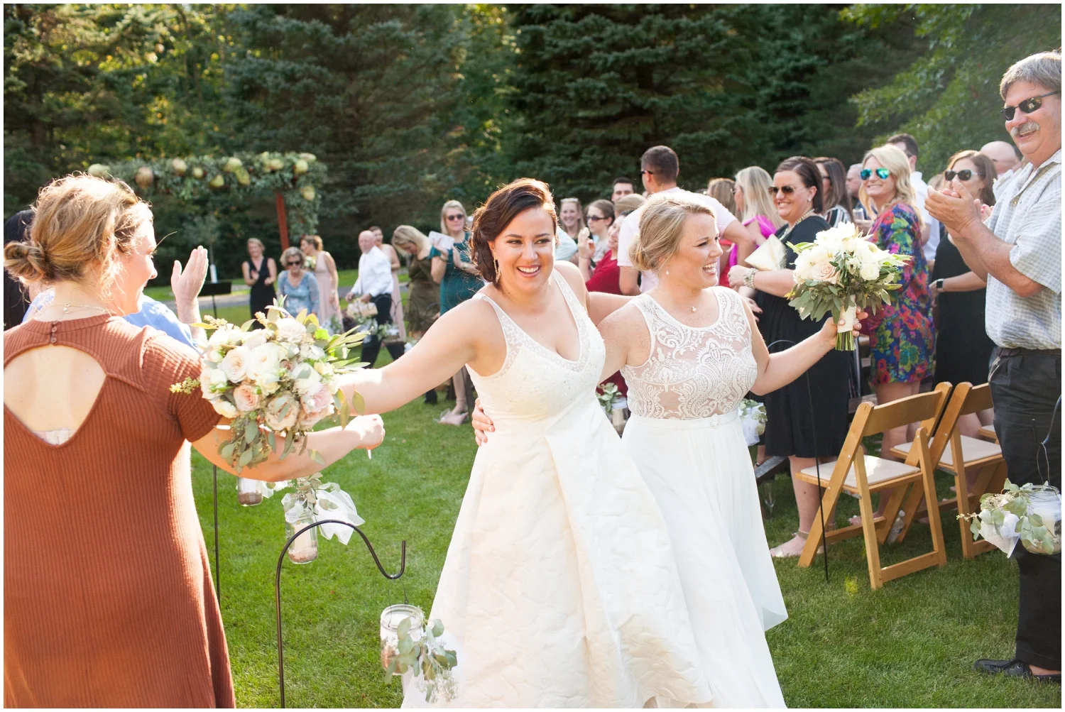 Brides at their wedding ceremony