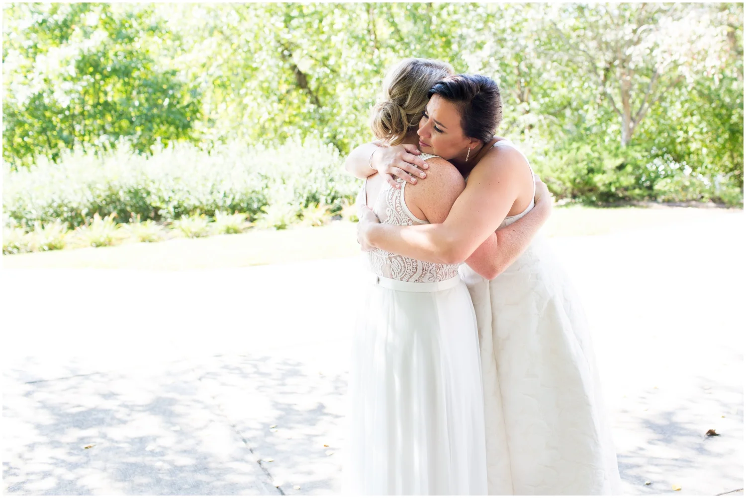 brides first look before their Jeff Keys Wedding