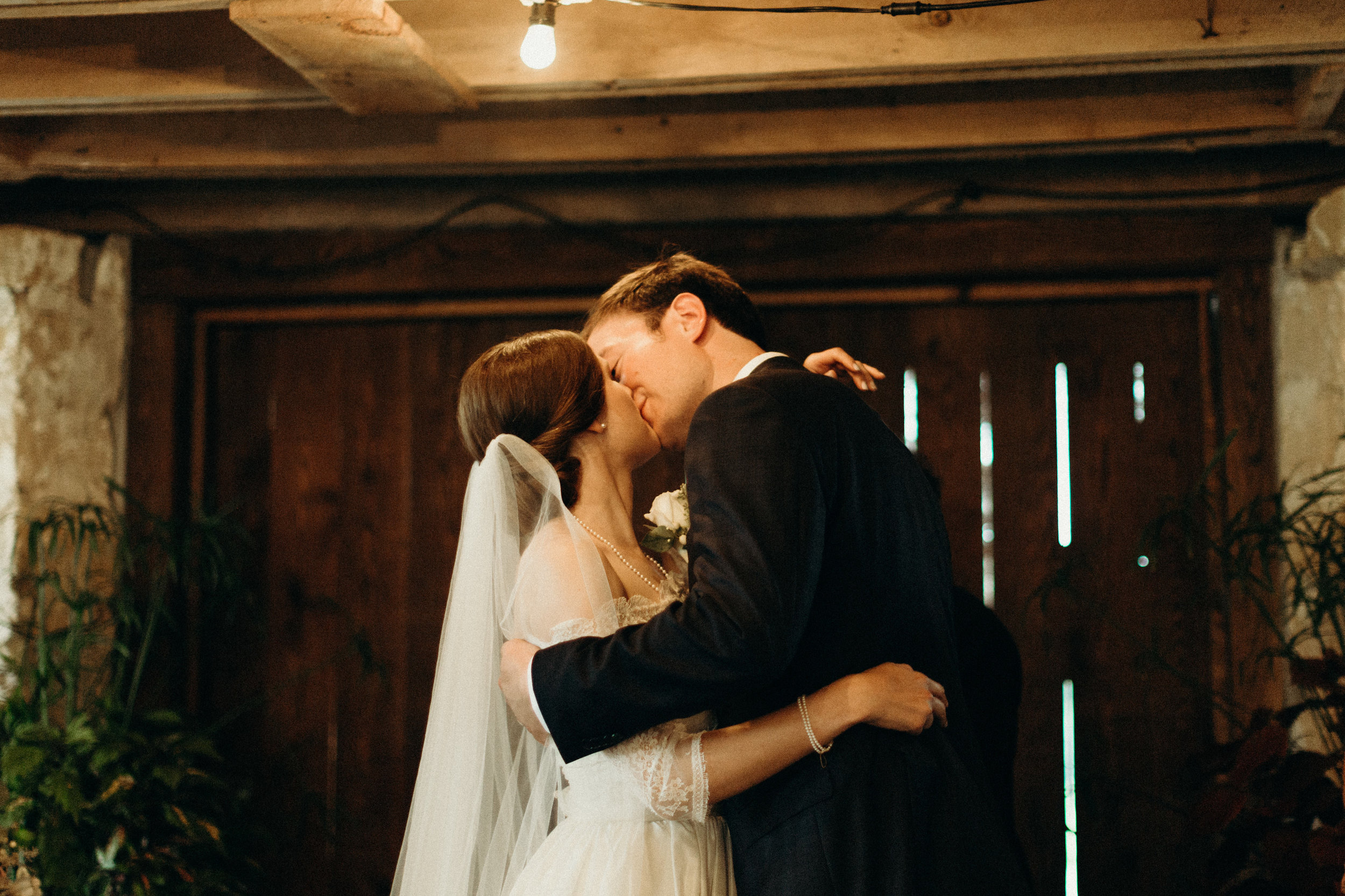  Bride and groom at their Wisconsin wedding 