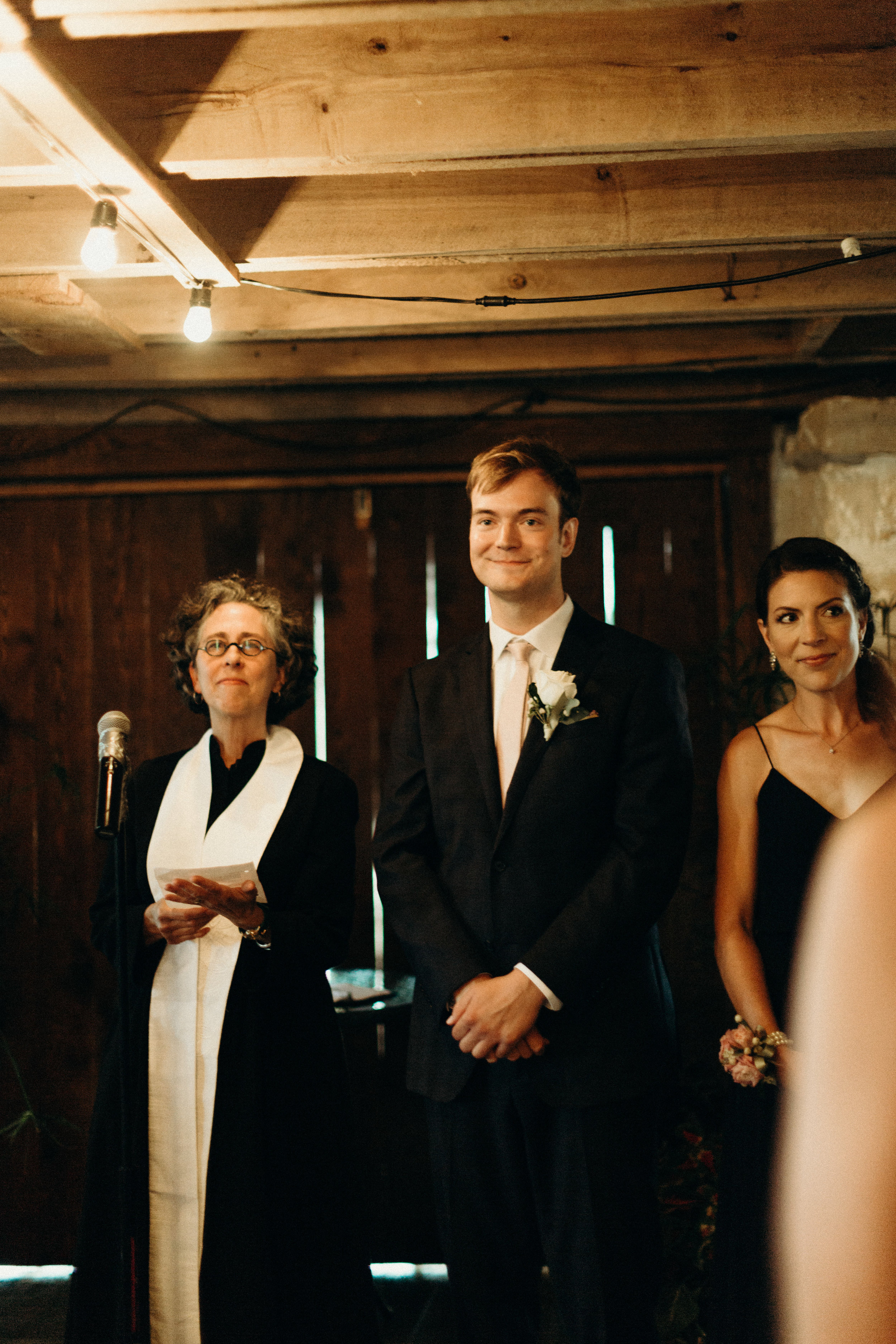  Groom watching the bride walking down the aisle 