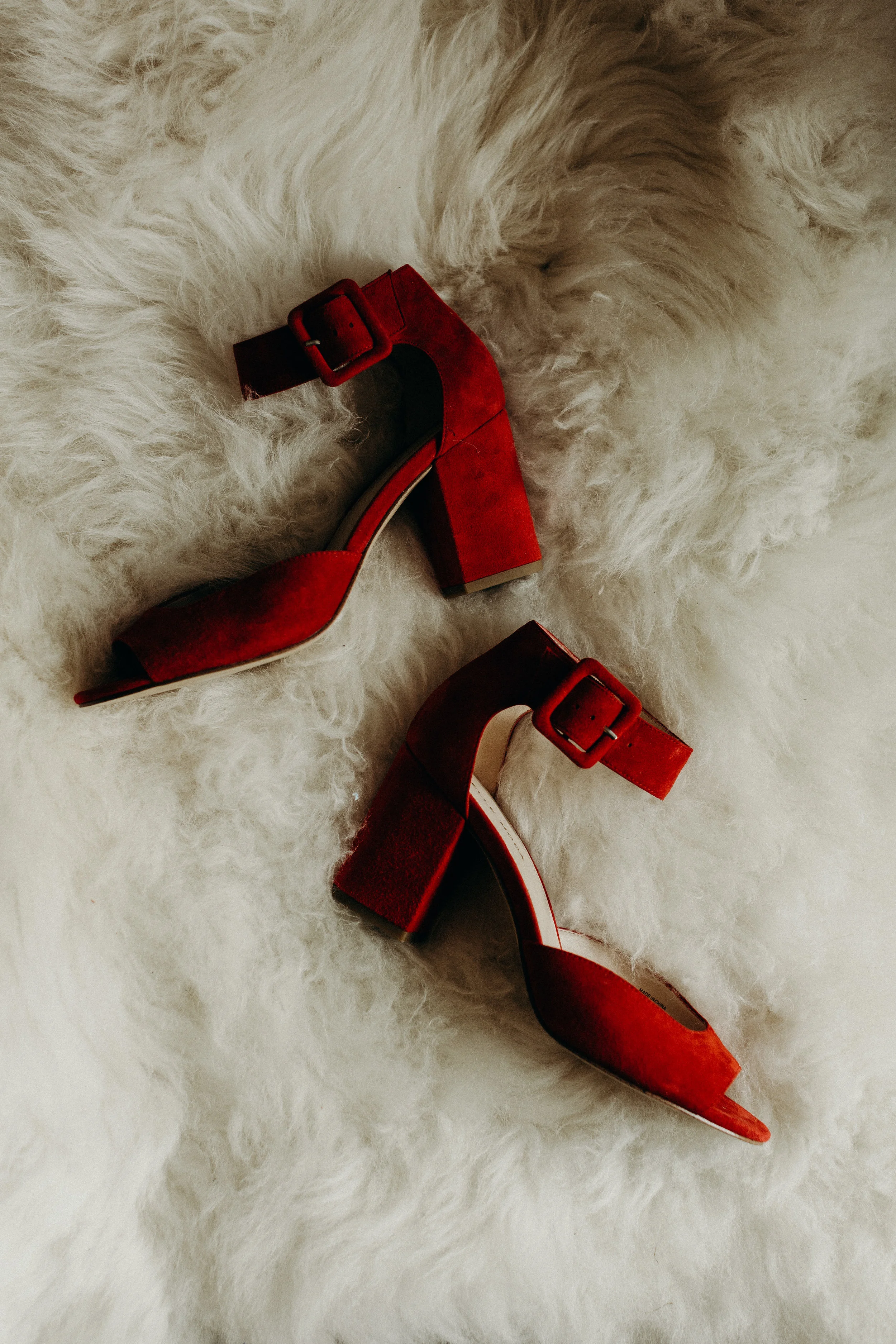Red wedding shoes