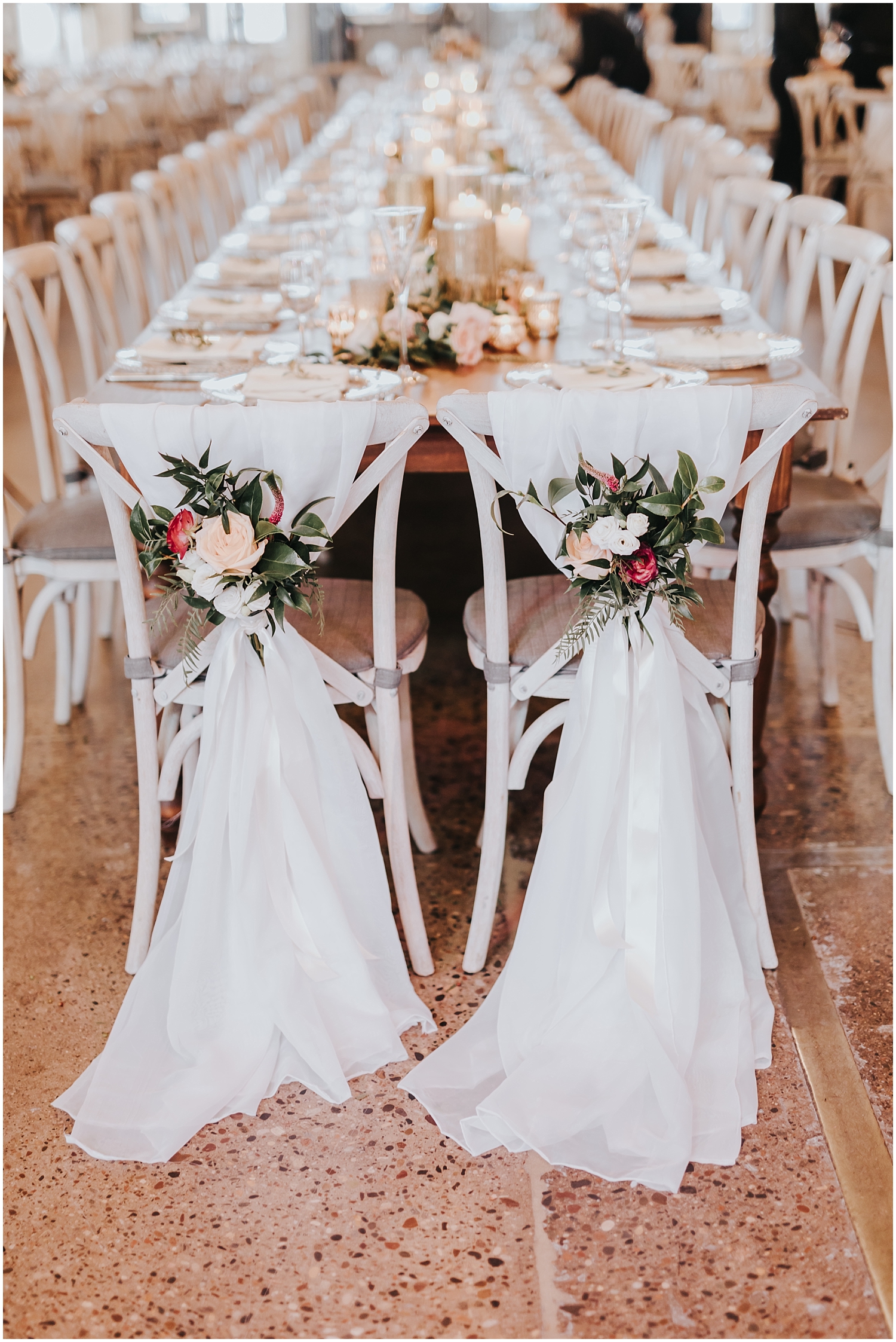  bride and groom’s wedding chair decor 