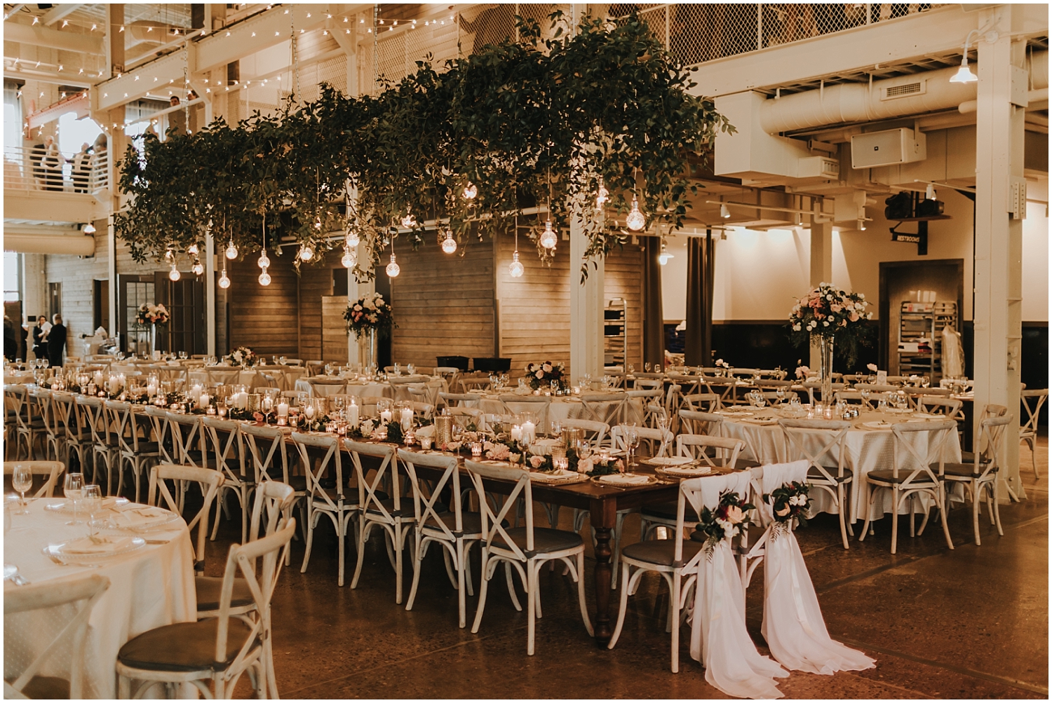 stunning wedding reception in the machine shop