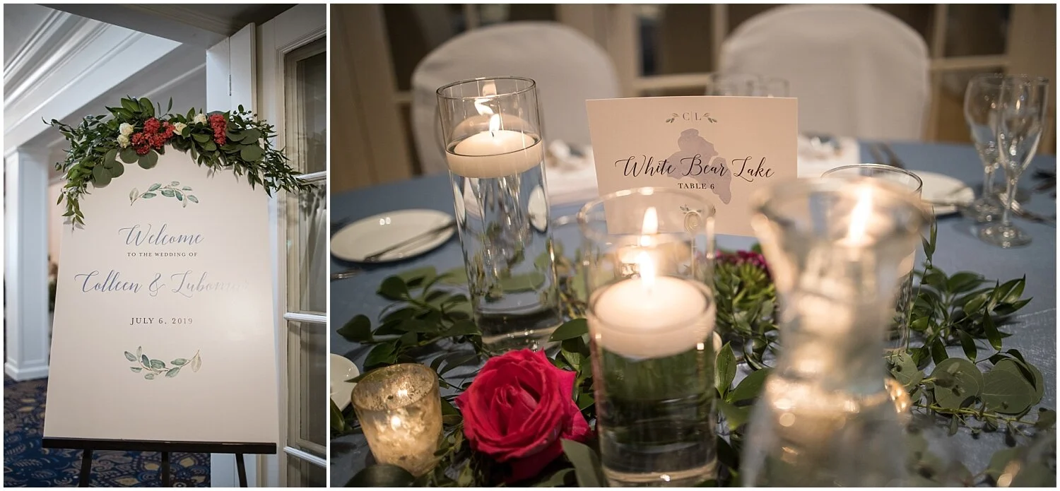 wedding reception tablescape and centerpieces