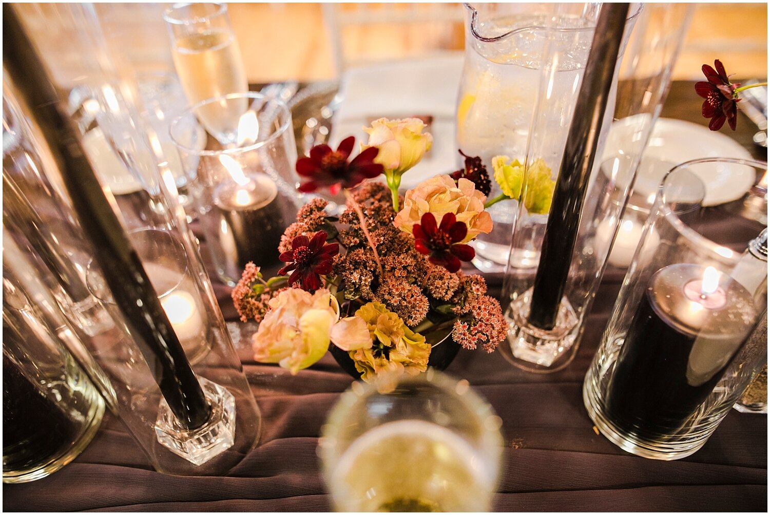  candles and fall floral centerpieces 