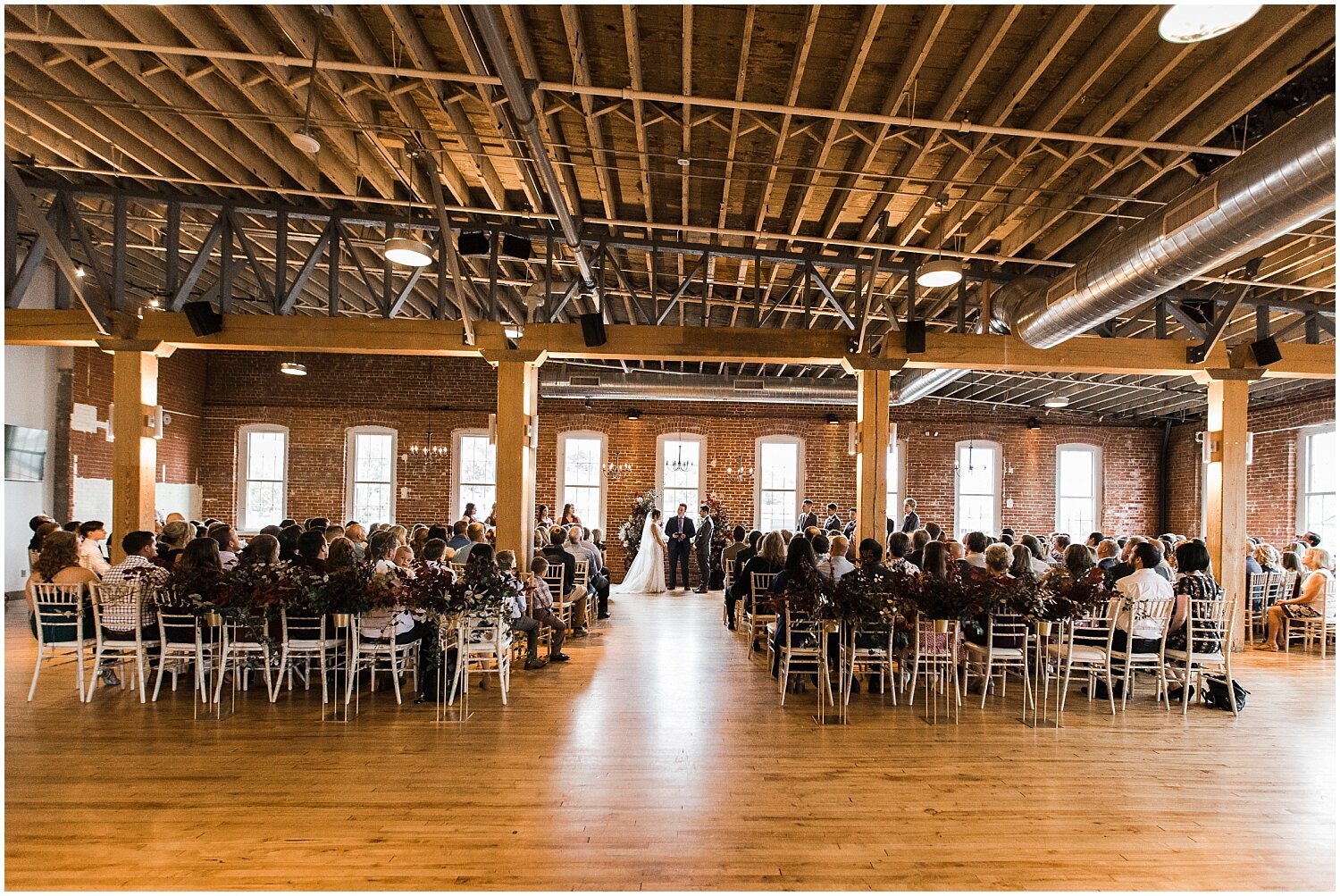  industrial wedding with fall decor 