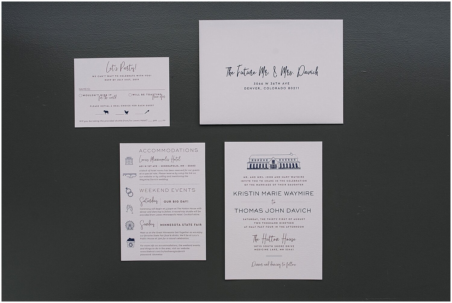  Wedding invitations and rsvp for MPLS wedding 