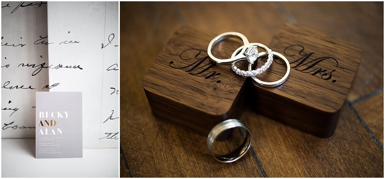  Wedding invitation and wedding rings  