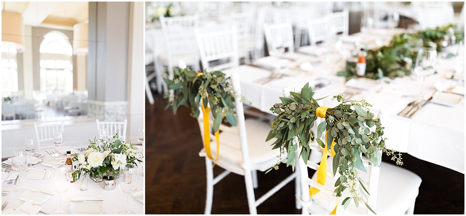  white and greenery themed wedding 