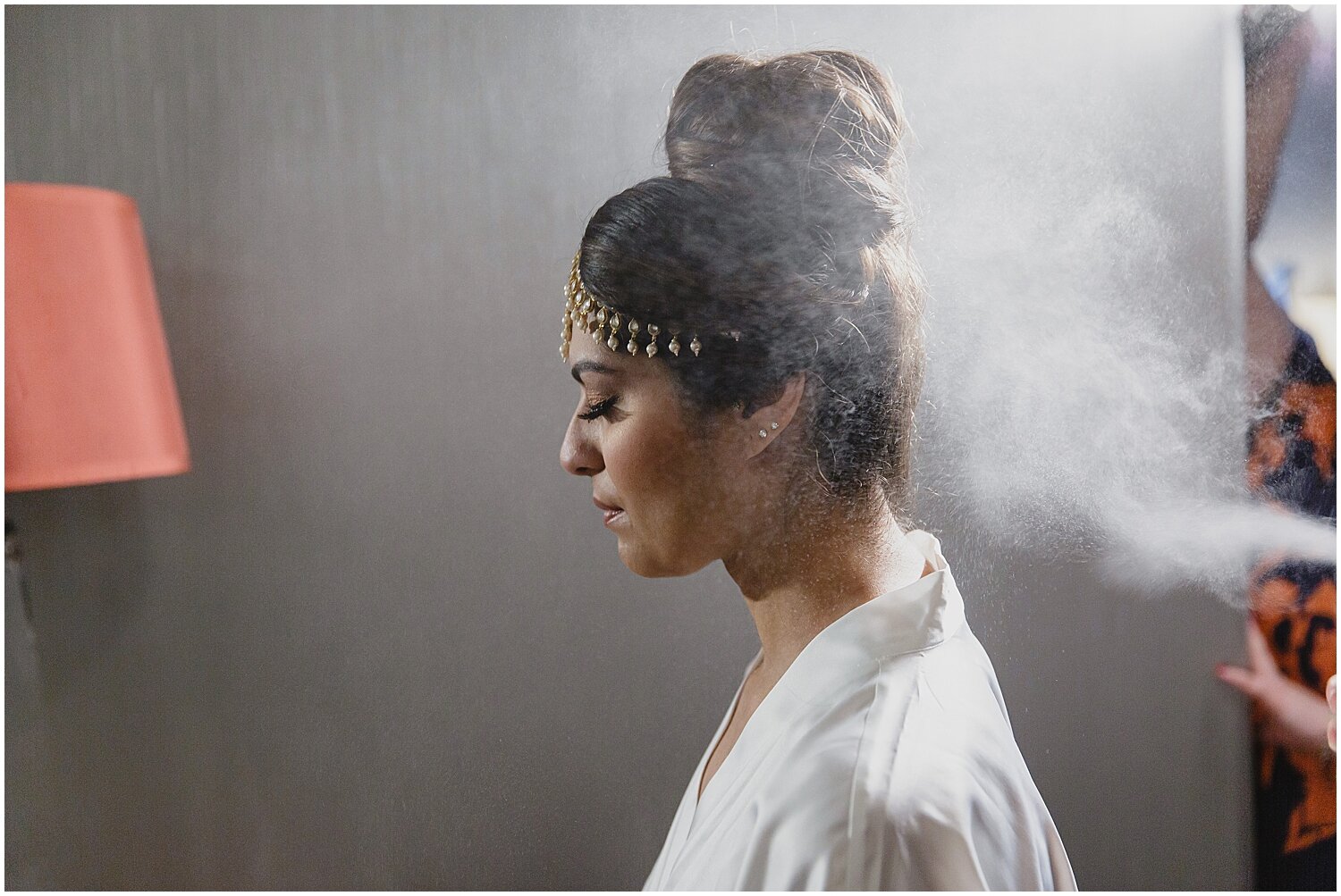  bride getting ready for her wedding ceremony 