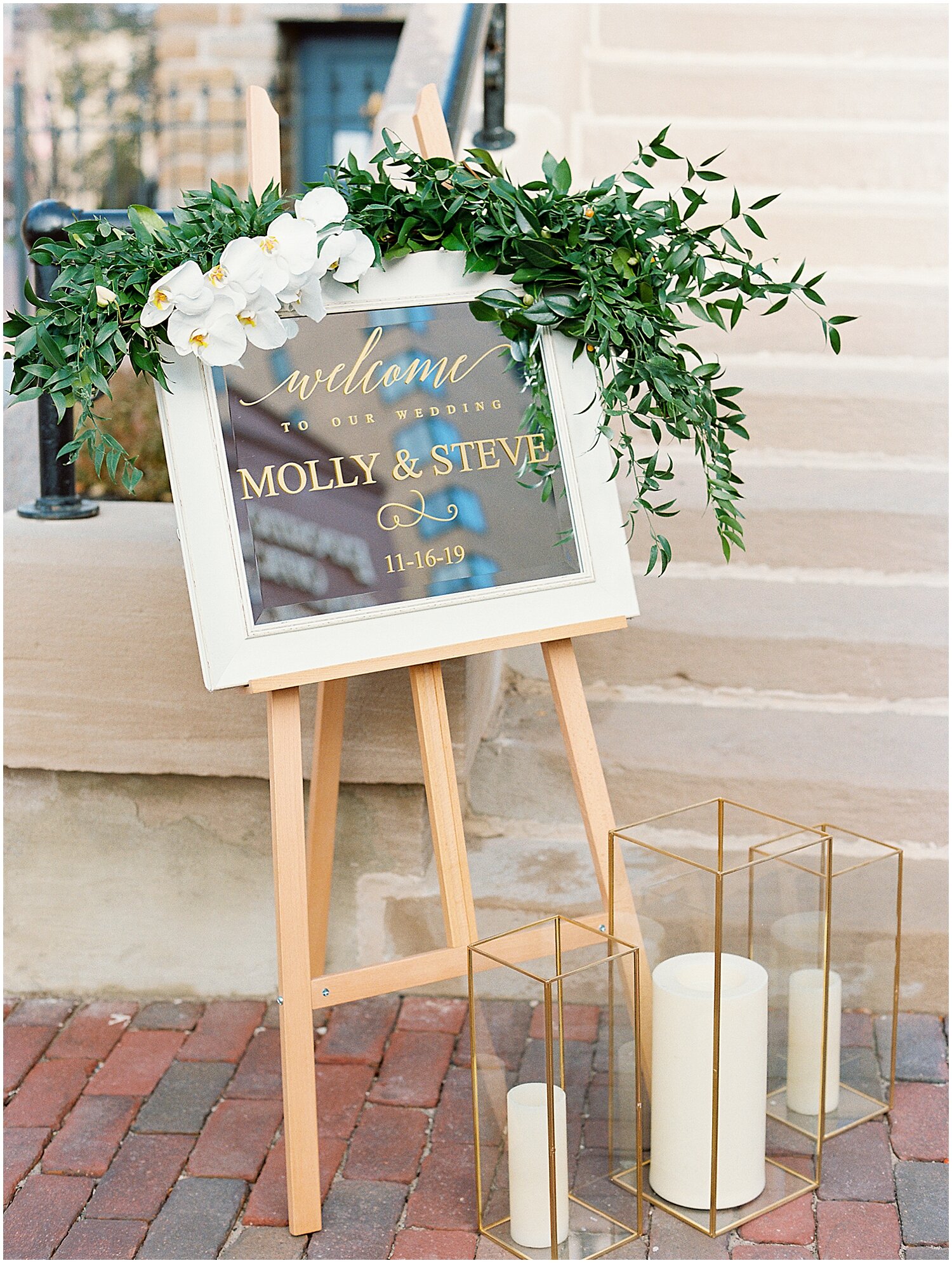  mirror welcome sign  decor for wedding ceremony 