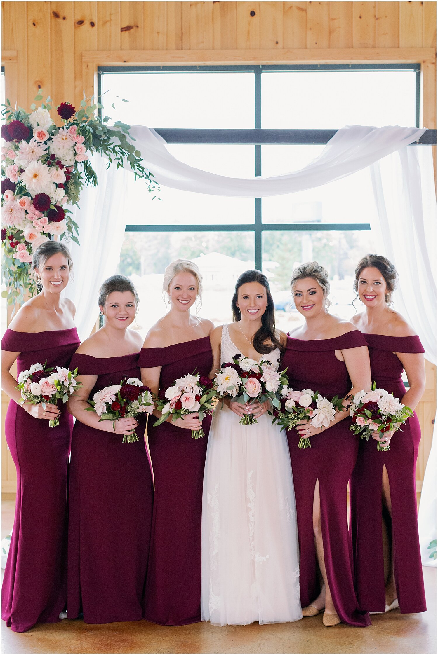  bride with her bridesmaids 