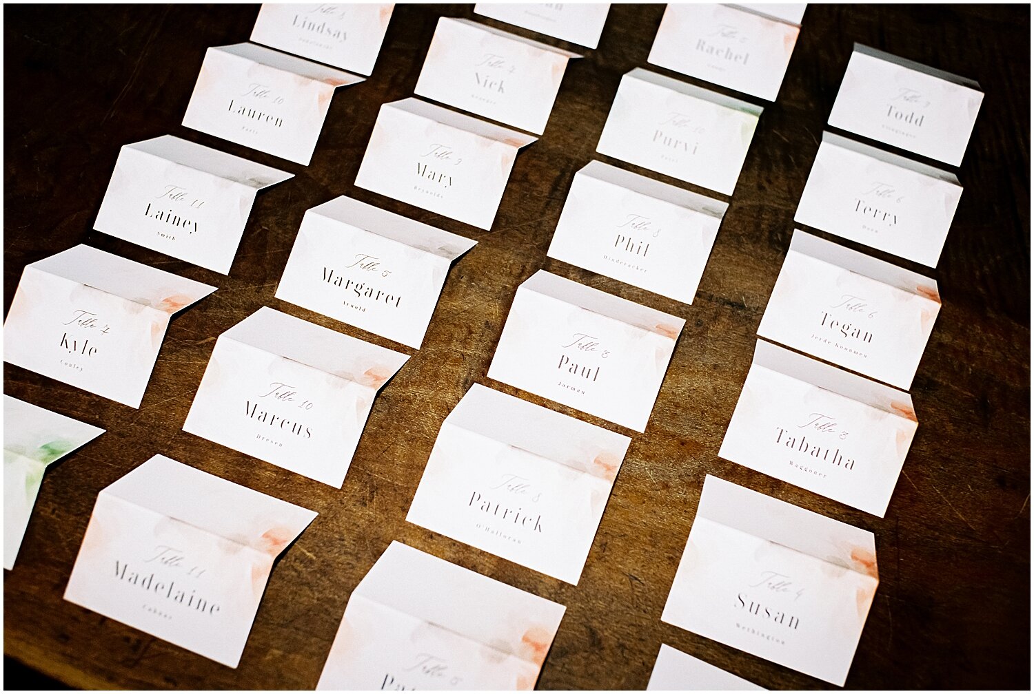  Table seating name tags 