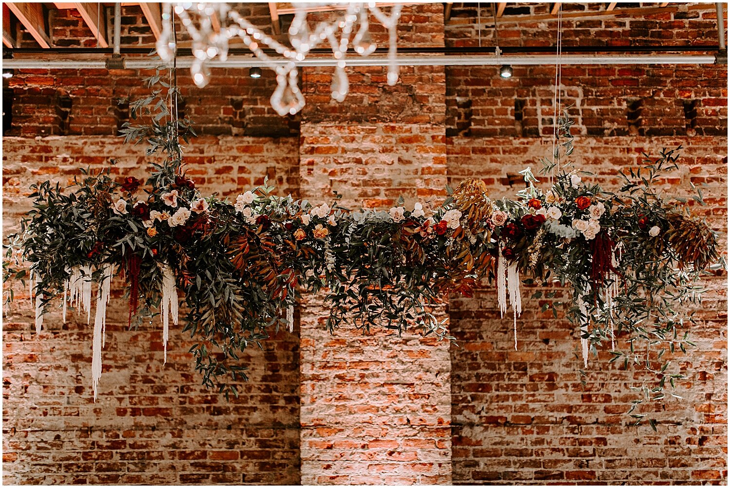  hanging floral decor for sweetheart table 