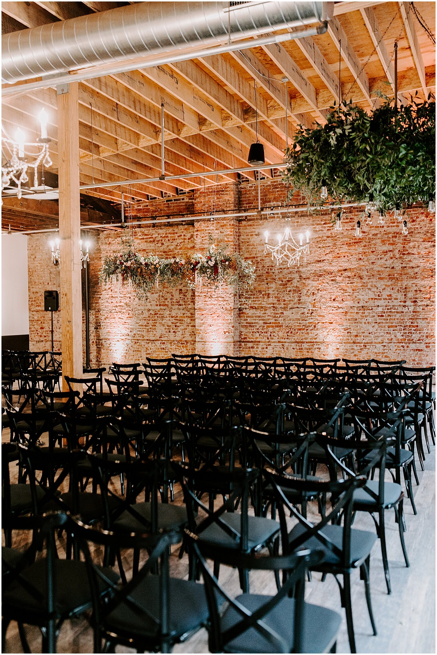  indoor industrial wedding ceremony  