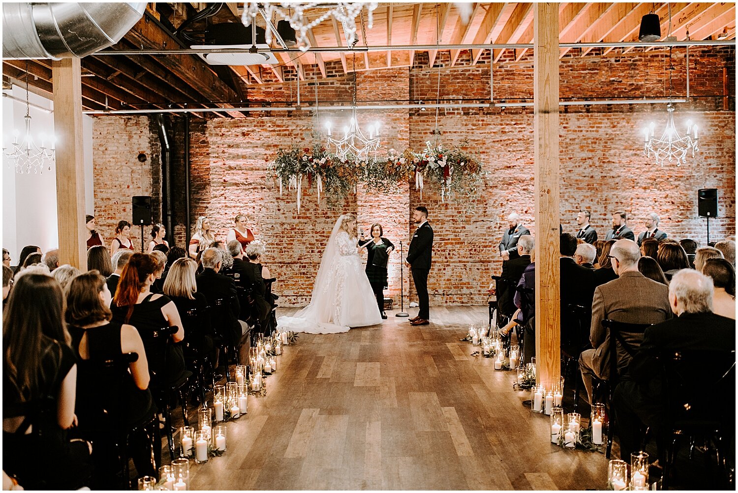  bride and groom during their wedding ceremony 