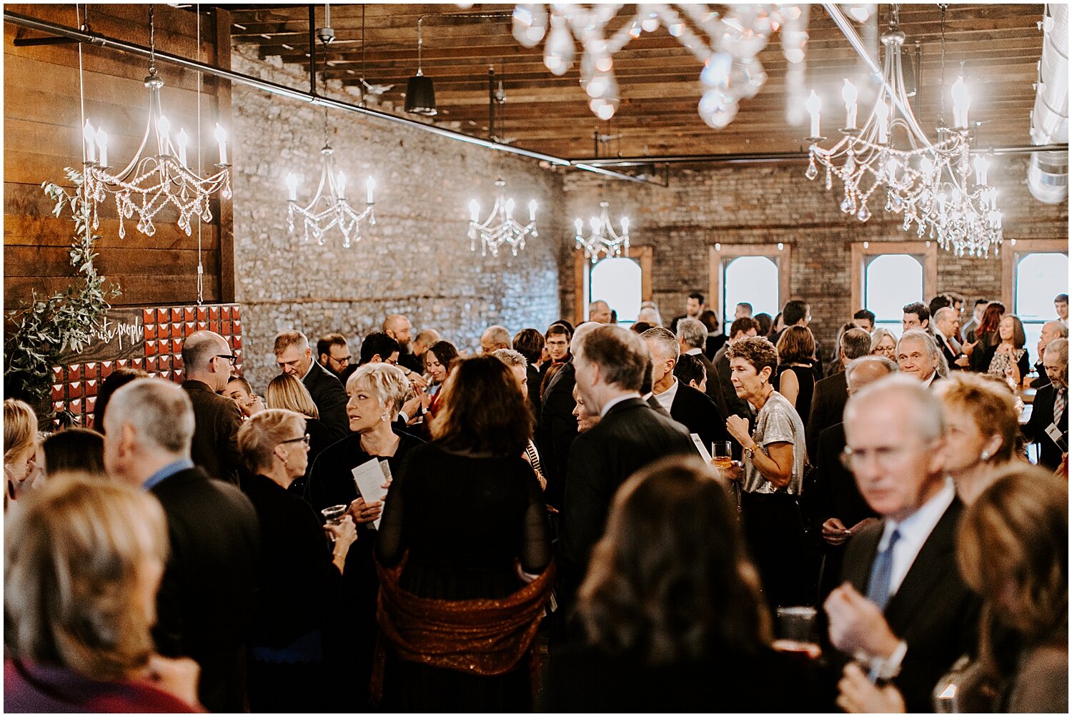  wedding guests during the cocktail hour 