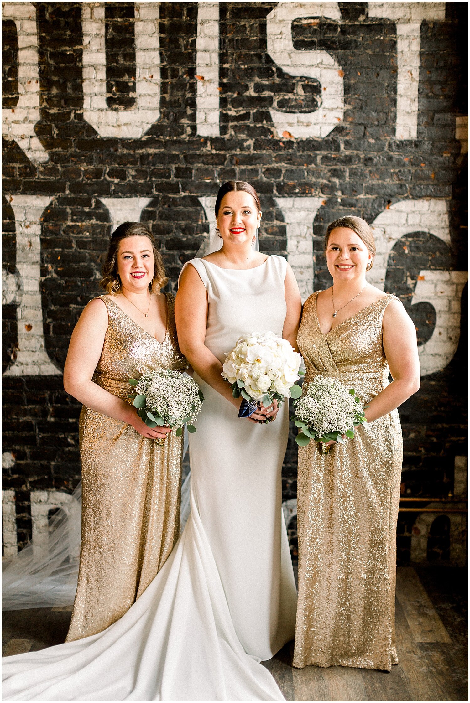  bride with her two bridesmaids 