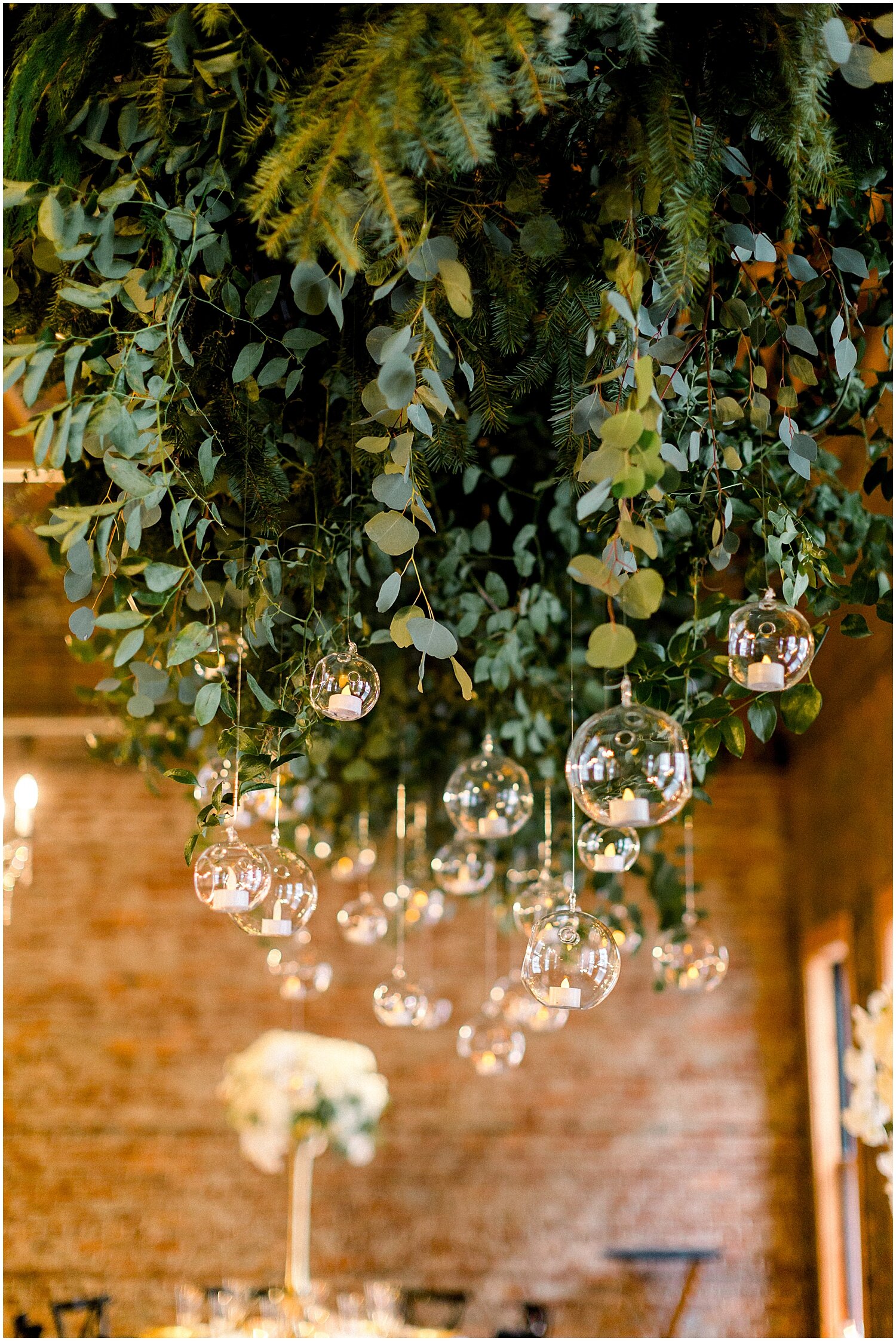  greenery decor above the head table 