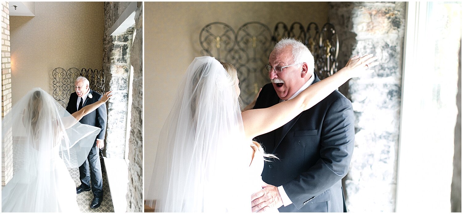  first look with the bride and her father 