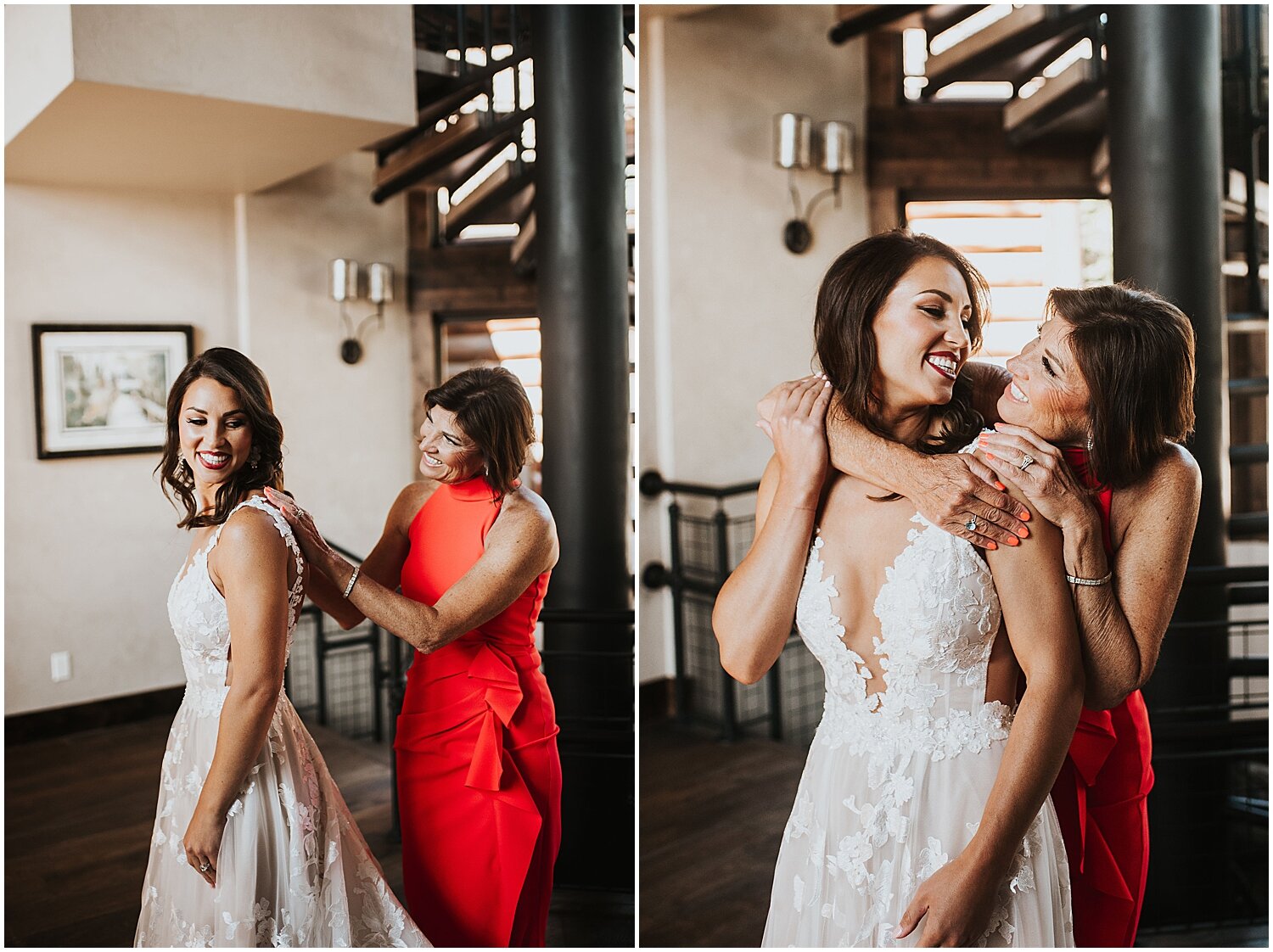  bride with her mom before the wedding 