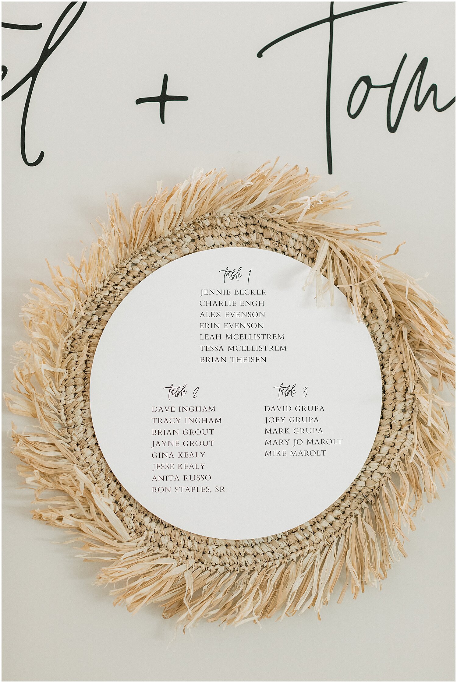  boho seating chart for wedding guests 