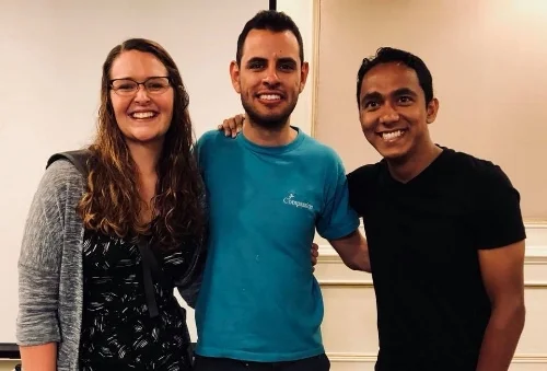 Emily, David, a local Compassion facilitator, and Sandeep