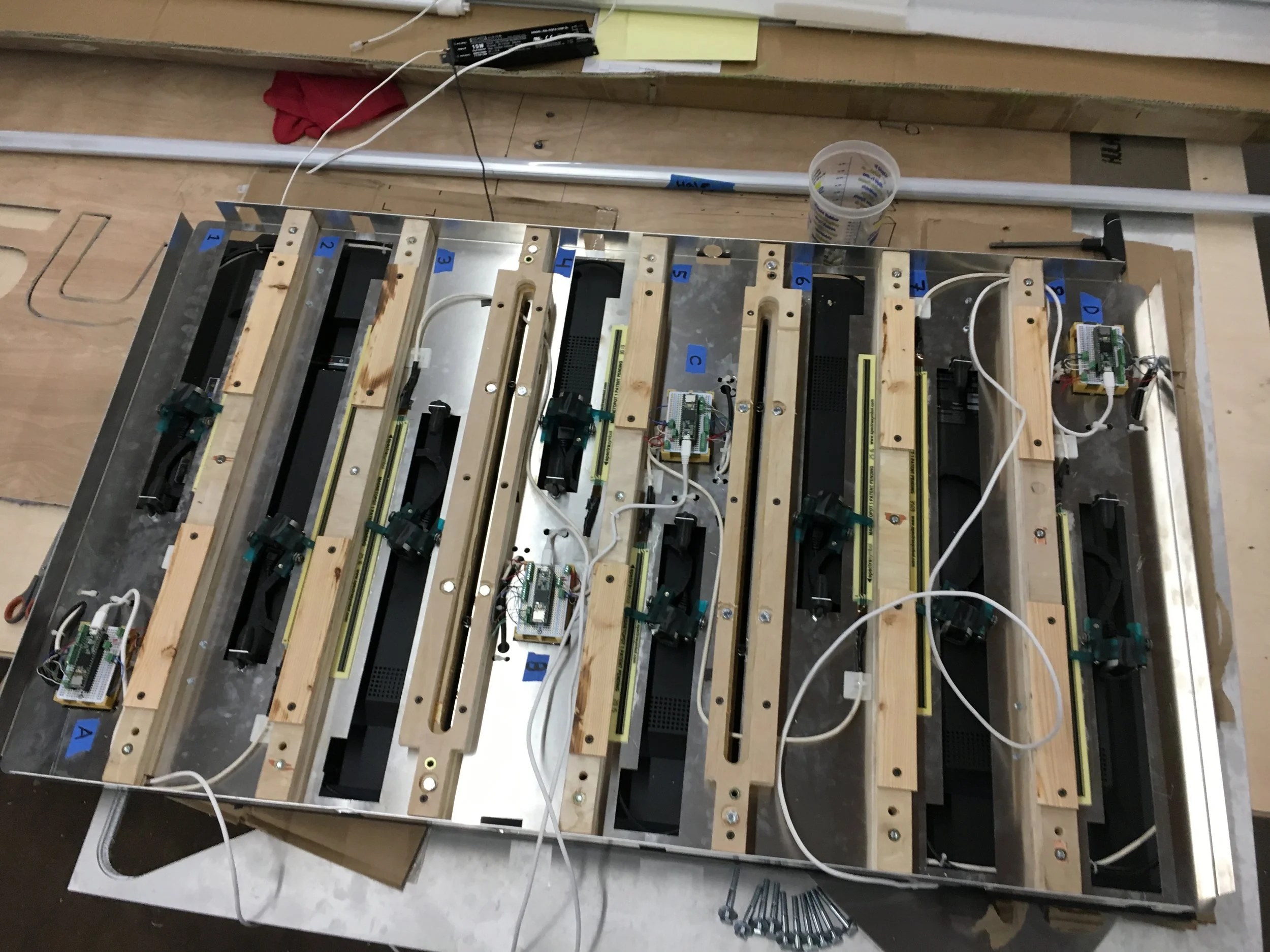Sensor wiring in the proof of concept unit.