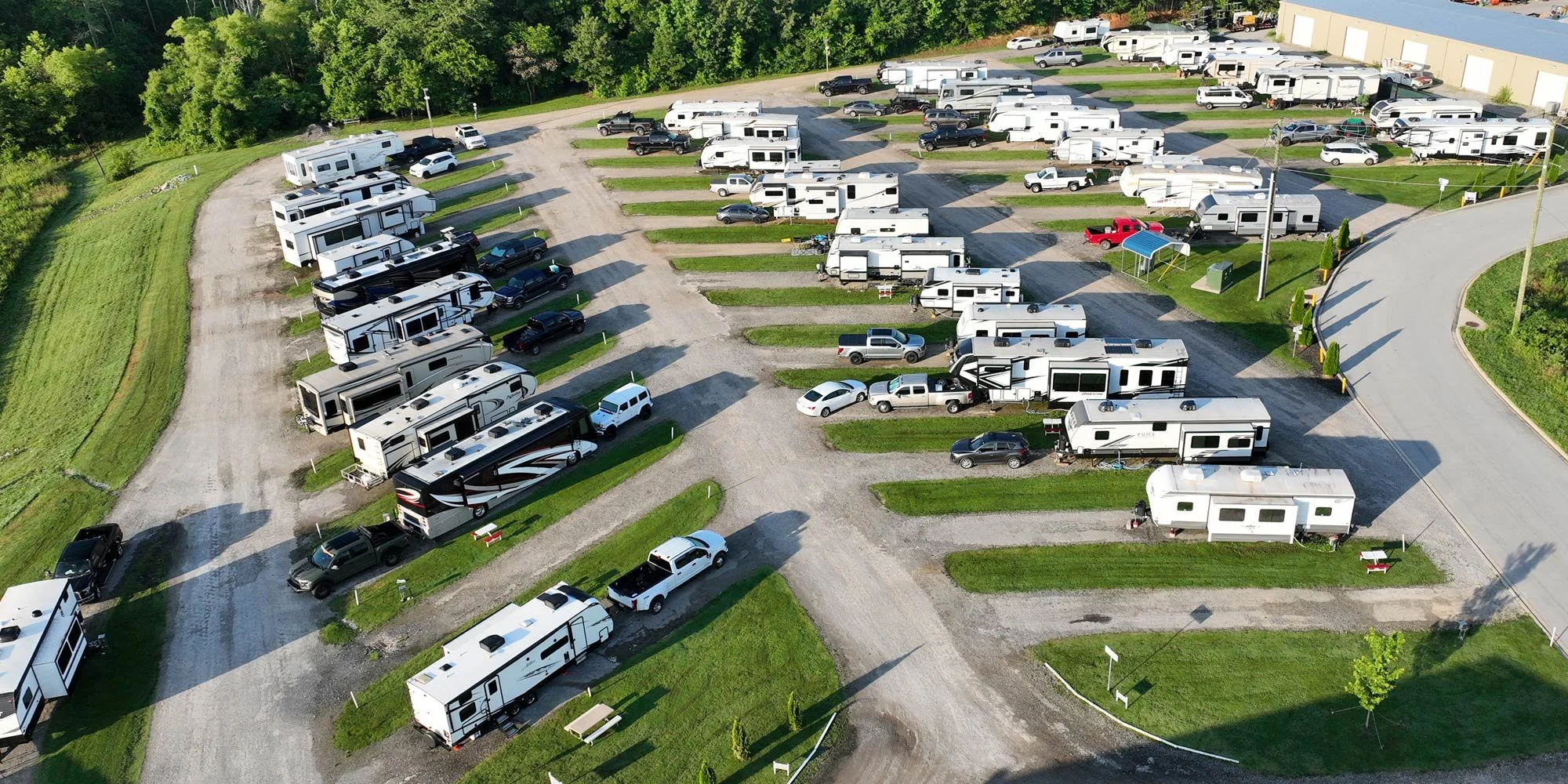 Ariel of established camping sites at Hawkins Pointe.