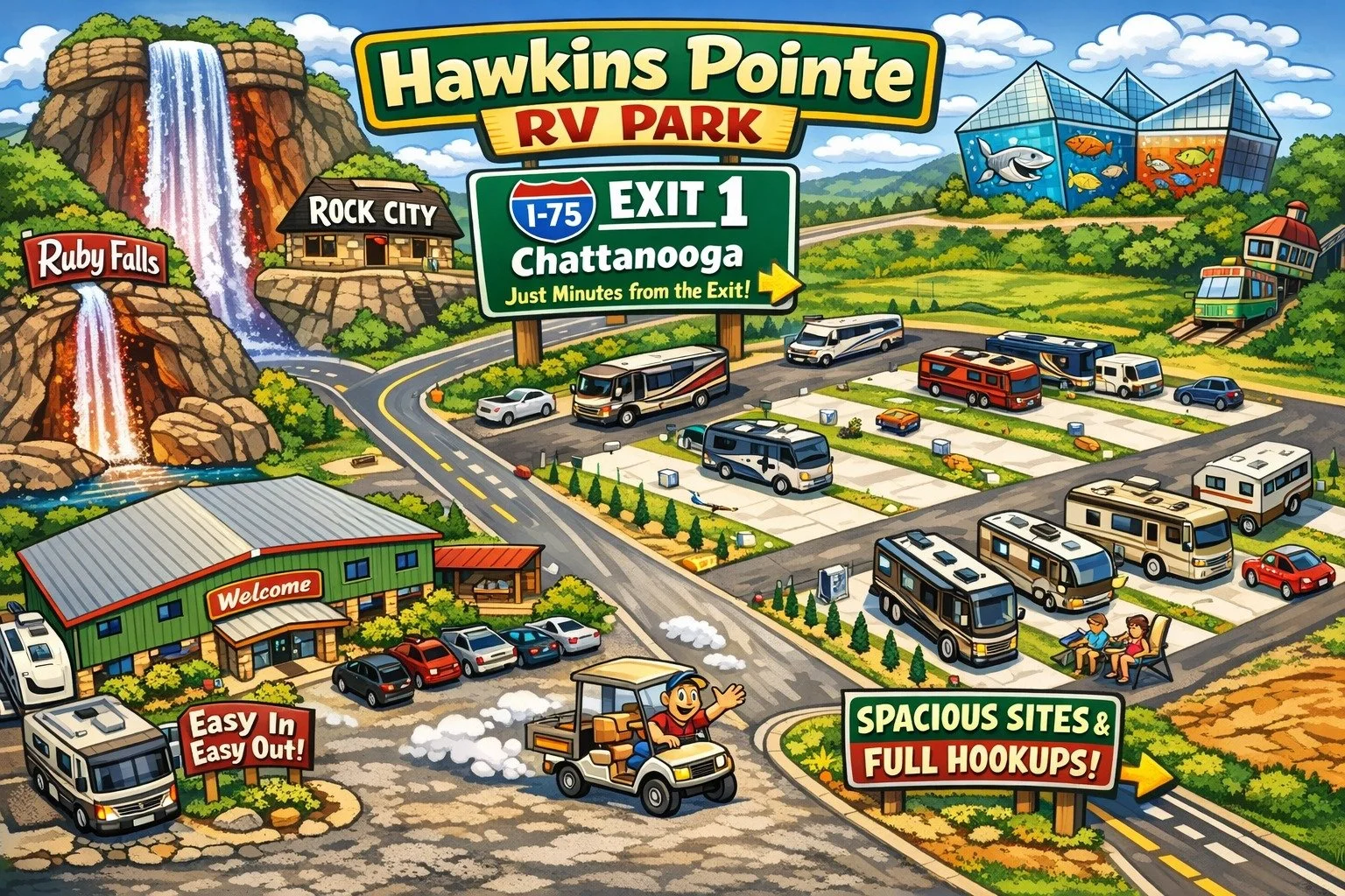 Spring is the perfect time to roll into Hawkins Pointe RV Park, located just south of the Chattanooga border in Rossville, GA. With the fresh air settling in, it&rsquo;s a great season to experience our 9-acre retreat and explore everything the Sceni