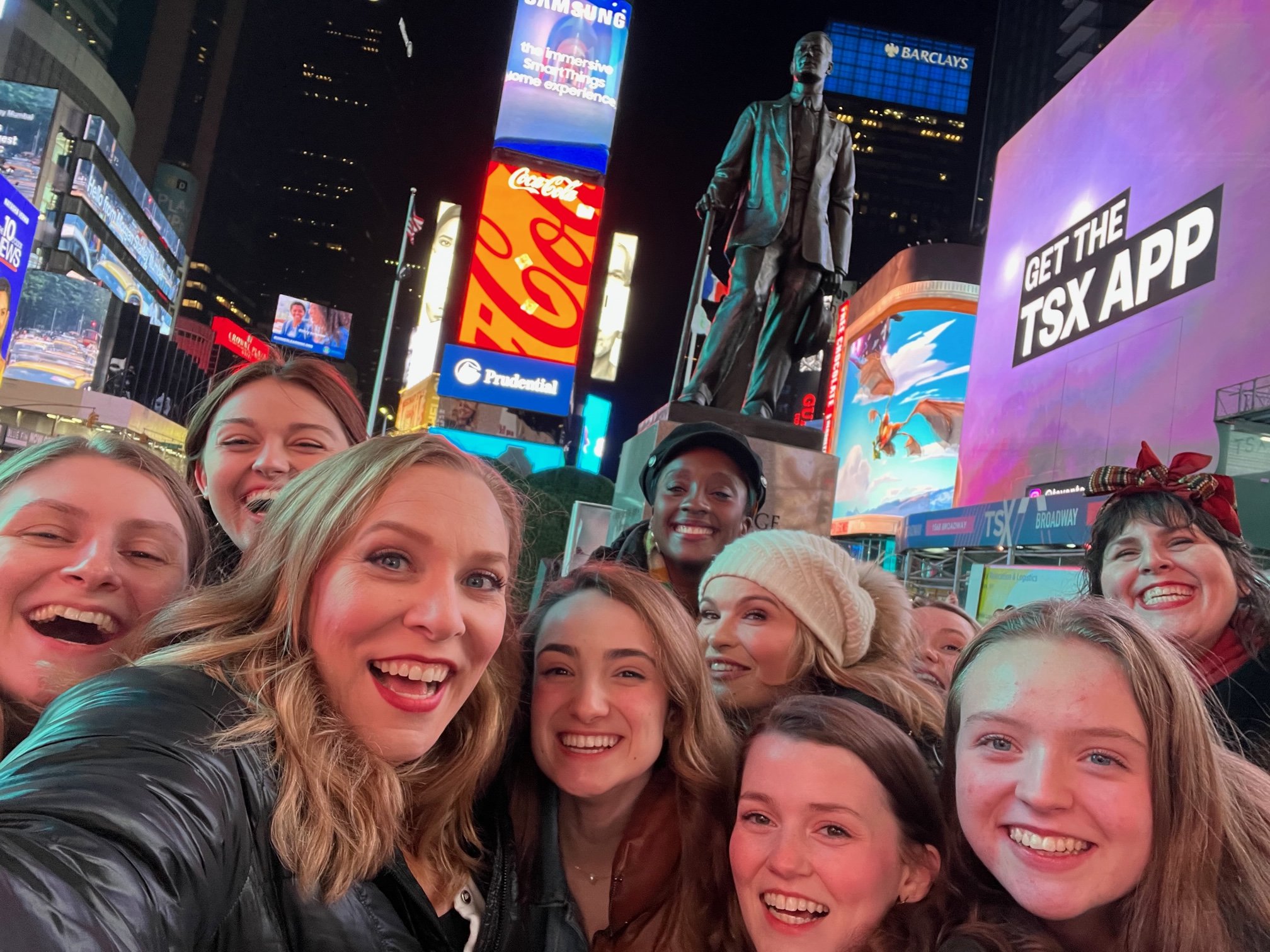 Kissing the George M statue on opening night of Parade!