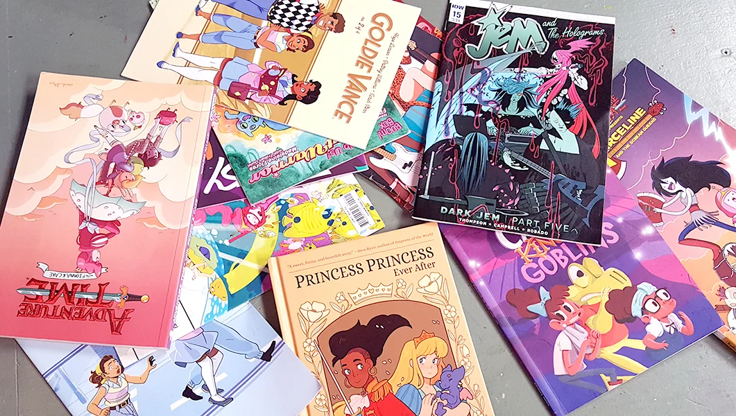 Some of the comics I bring to my classroom.